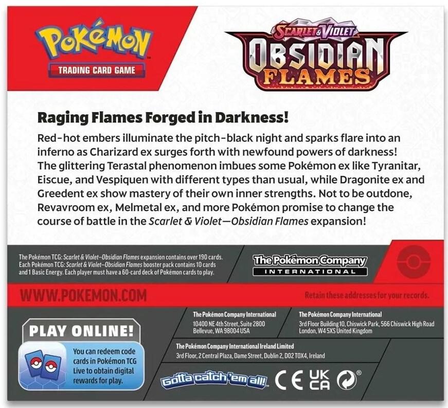 Pokémon TCG: Scarlet & Violet—Obsidian Flames Booster Box